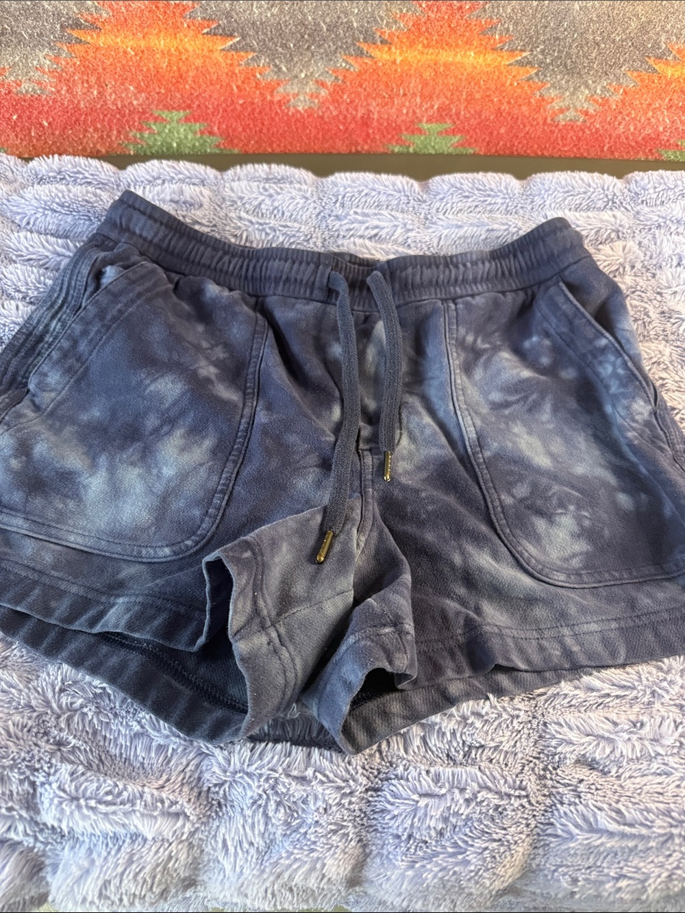 Athleta Navy Tie-Dye Athletic Shorts